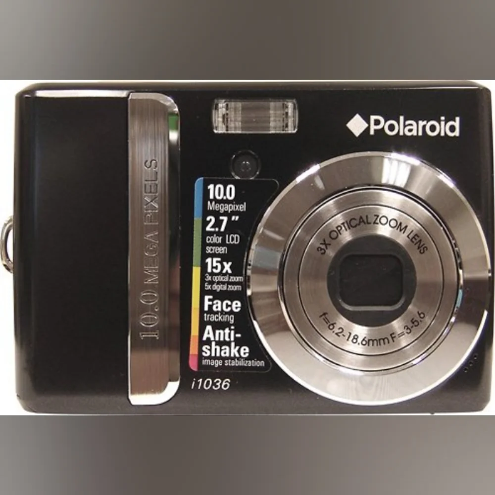 Polaroid - 10.0-Megapixel Digital Camera - Black/Silver